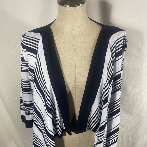WHBM Striped Open Cardigan Size Medium - Picture 3 of 5